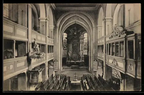 AK Freiberg /Sa., Inneres der Nicolaikirche