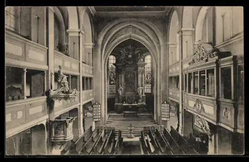 AK Freiberg /Sa., Inneres der Nicolaikirche