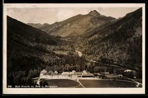 AK Bad Kreuth, Ortsansicht mit Ross- und Buchstein