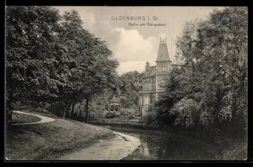 AK Oldenburg i. Gr., Partie am Staugraben