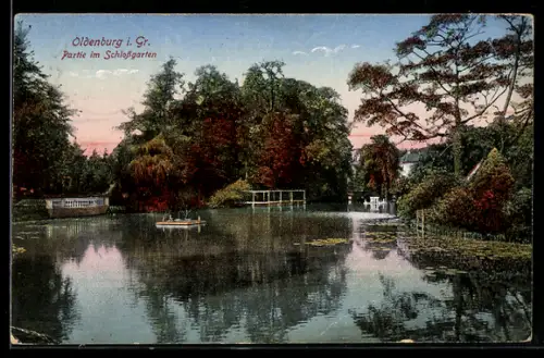 AK Oldenburg i. Gr., Partie im Schlossgarten