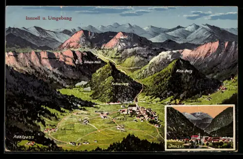 AK Innzell, Schmelz-Horn, Falken-Berg, Adelgass, verschiedene Ortsansichten