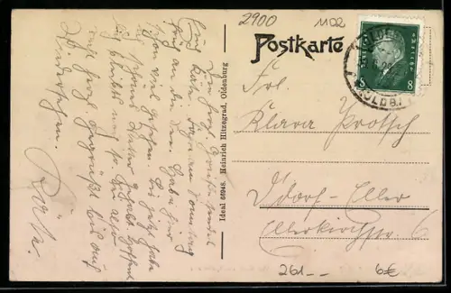 AK Oldenburg /Gr., Postgebäude