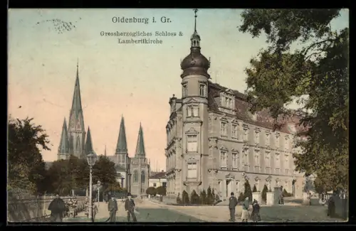 AK Oldenburg i. Gr., Grossherzogliches Schloss, Lambertikirche