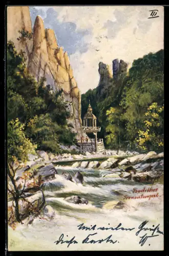 Künstler-AK Thale, Bodethal, Pavillon