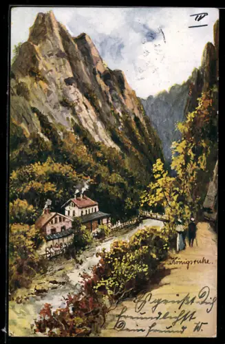 Künstler-AK Thale, Königsruhe im Bodetal