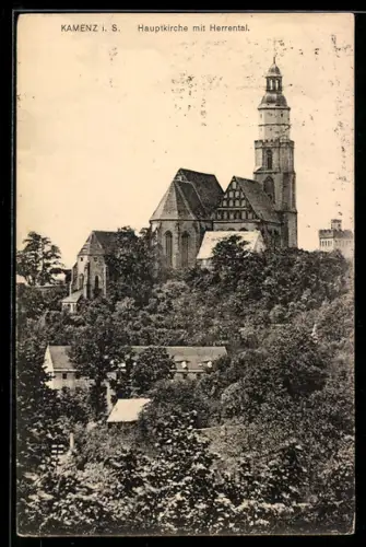 AK Kamenz i. S., Hauptkirche mit Herrental