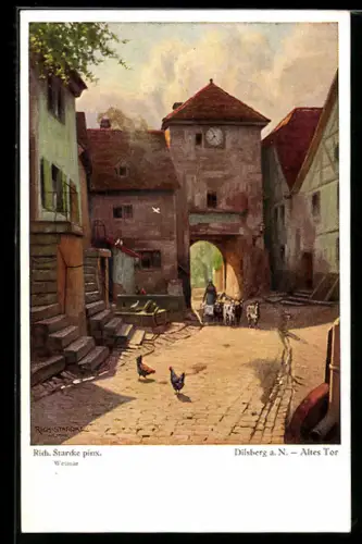 Künstler-AK Dilsberg a. N., Altes Tor