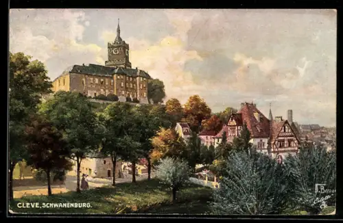 AK Cleve, Blick auf die Schwanenburg