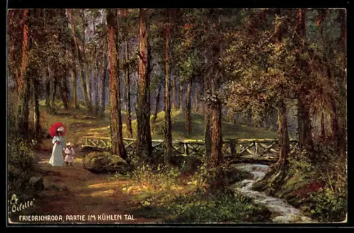 Künstler-AK Raphael Tuck & Sons Nr. 649 B: Friedrichroda, Partie im kühlen Tal