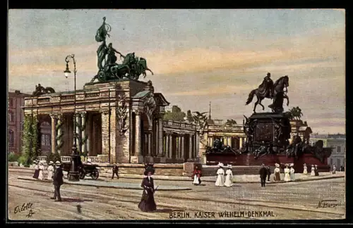 Künstler-AK Berlin, Kaiser Wilhelm Denkmal