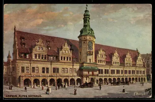 Künstler-AK Raphael Tuck & Sons Nr. 796: Leipzig, Ortspartie am Alten Rathaus