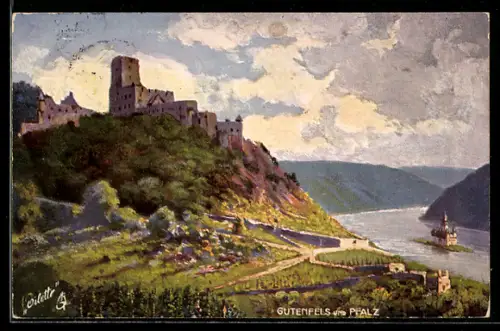 Künstler-AK Pfalz, Burg Gutenfels