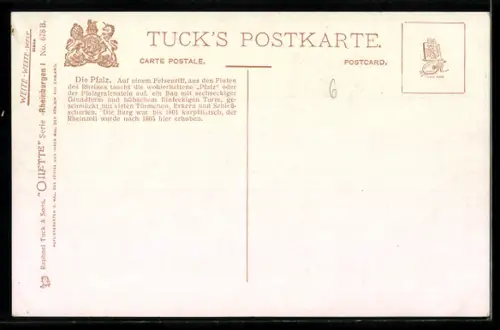 Künstler-AK Die Pfalz im Rhein