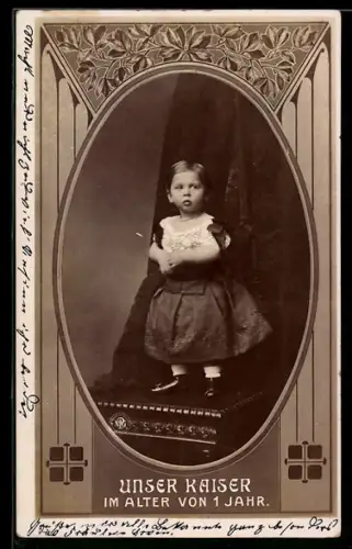 AK Kaiser Wilhelm II. im Alter von 1 Jahr