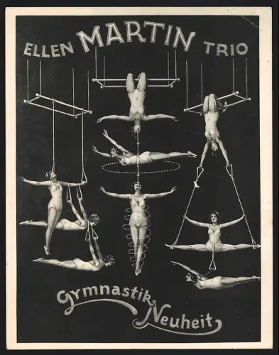 Fotografie Schmidt & Gebr. Böttger, Lübeck, Ellen Martin Trio, Akrobaten bei einer Vorstellung, Zirkus