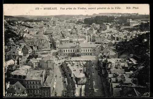 AK Morlaix, Vue prise du Viaduc, aspect général de la Ville