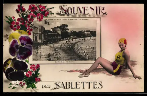 AK La Seyne-sur-Mer, Plage de Mas-Vivo, Les Sablettes