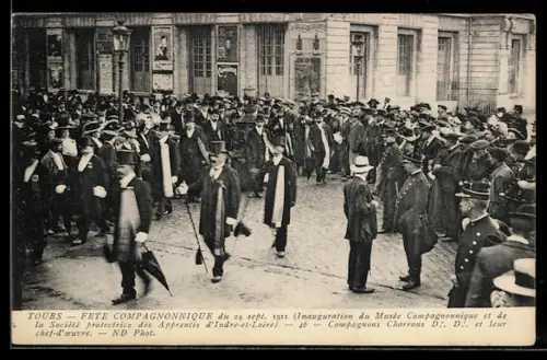 AK Tours, Fete compagnonnique du 24 sept. 1911, inauguration du Musée