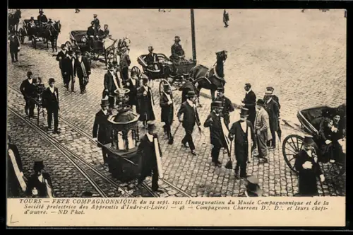 AK Tours, Fete compagnonnique du 24 sept. 1911, Compagnons Charrons