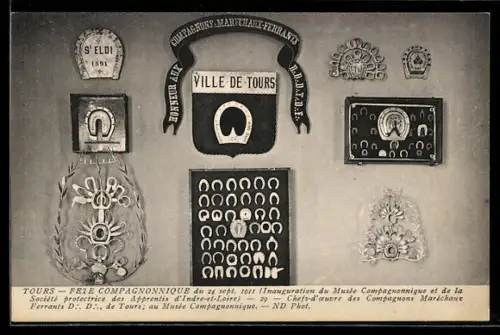 AK Tours, Fete compagnonnique du 24 sept. 1911, inauguration du Musée