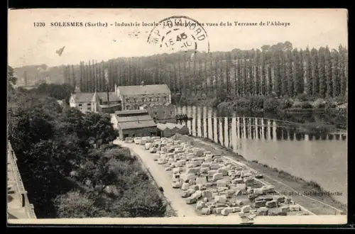 AK Solesmes /Sarthe, Industrie locale, les Marbreries vues de la Terrasse de l`Abbaye