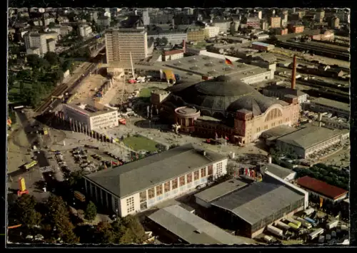 AK Frankfurt / Main, Messegelände aus der Vogelschau, Ausstellung