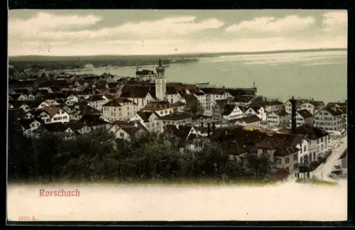 AK Rorschach, Ortsansicht mit Kirche