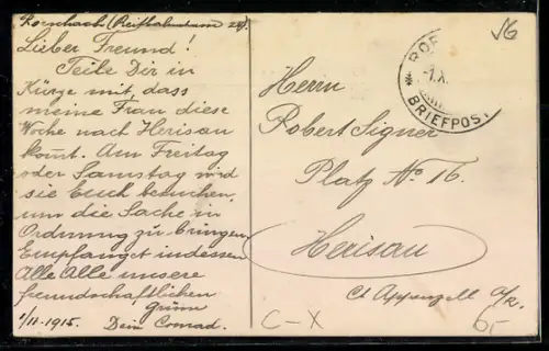 AK Rorschach, Ortsansicht mit Kirche