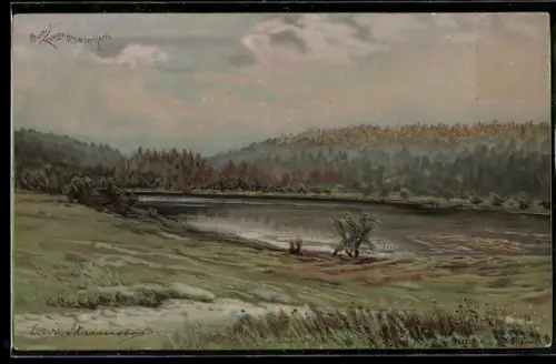 Künstler-AK Frognersaetertjern, Övre Frognersaetertjern