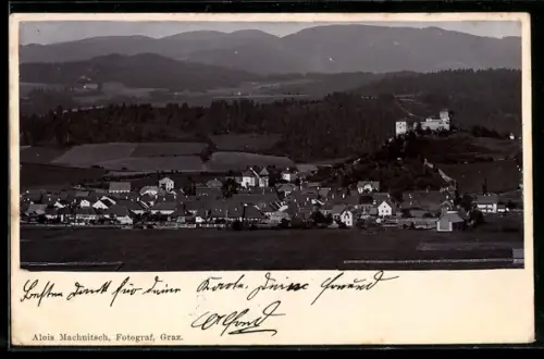 AK Neumarkt /Stmk., Ortsansicht mit Bergpanorama