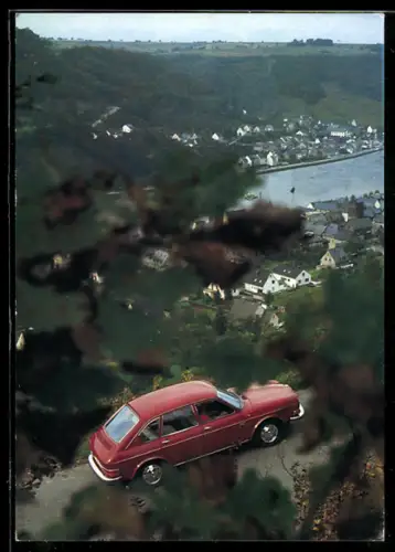 AK Volkswagen 1600 Kombi auf Landstrasse