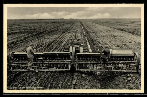 AK Wieringermeer, Zaalen, Sähen mit Lastkraftwagen