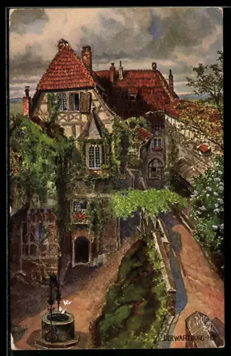 Künstler-AK Wartburg, Wartburghof