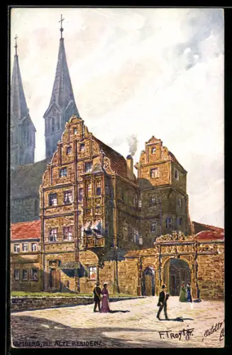 Künstler-AK Bamberg, Ansicht der Alten Residenz
