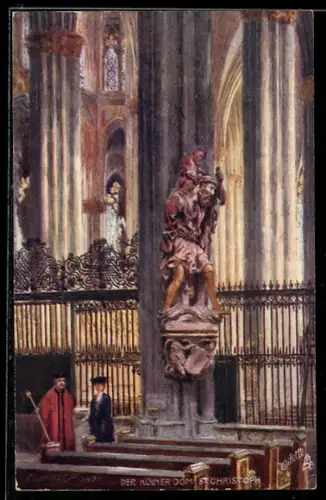 Künstler-AK Charles F. Flower: Köln, St. Christoph im Kölner Dom