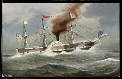 Künstler-AK Christopher Rave: Serie: Marien-Galerie, erster deutsch-amerikanischer Postdampfer Washington 1847
