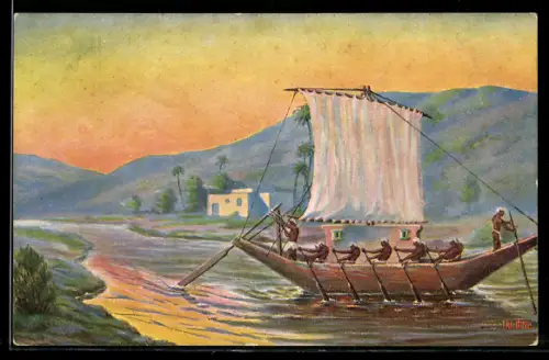 Künstler-AK Chr. Rave: Oud Egyptisch schip 1599 v. Chr.