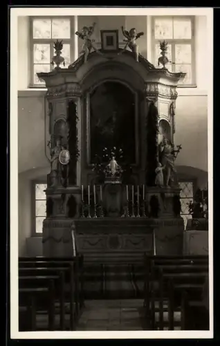 AK Zaitzkofen /Schierling, Altar im Missionshaus der weissen Väter, 1934