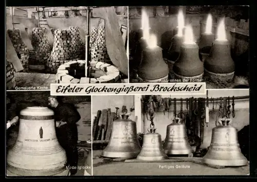 AK Brockscheid über Daun, Eifeler Glockengiesserei, gemauerte Kerne, Modellglocke, Inh. Johannes Mark