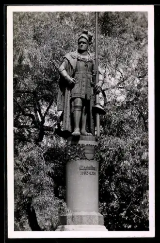 Foto-AK Freiburg /Br., Brückenfigur von Heinrich V.