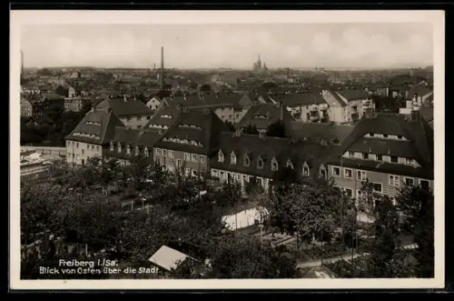AK Freiberg i. Sa., Blick von Osten über die Stadt
