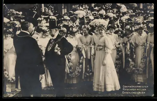 AK Berlin, Oberbürgermeister Kirschner mit den Ehrenjungfern