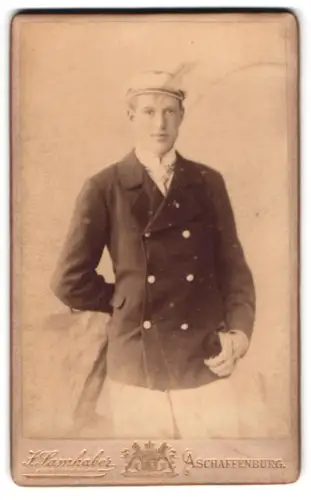 Fotografie J. Samhaber, Aschaffenburg, gegenüber dem Bahnhof, Student im Alter von 18 Jahren 1897
