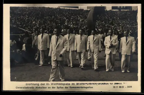 AK Berlin, Eröffnung der III. Welttestspiele im Walter-Ulbricht-Stadion, Generalsekretär Michailow