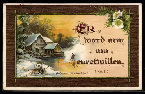 AK Sinnspruch: Er ward arm um euretwillen. 2. Kar 8,9.