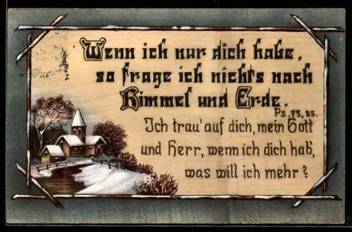 AK Sinnspruch Wenn ich nur dich habe, so frage ich nichts nach Himmel und Erde