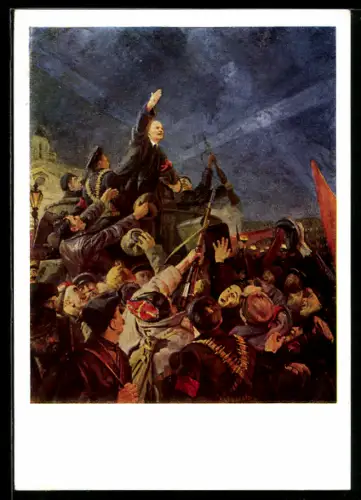AK Lenin umgeben von Männern mit Waffen