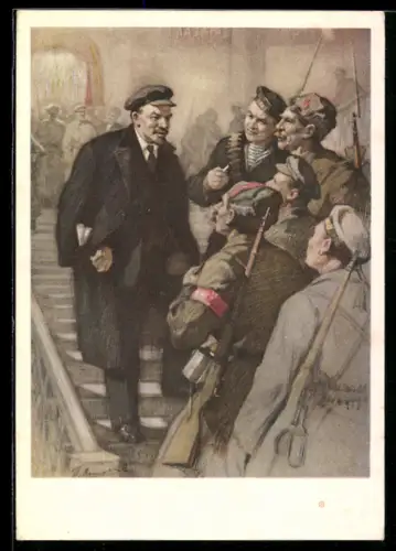 AK Vladimir Iljic Lenin spricht zu Soldaten