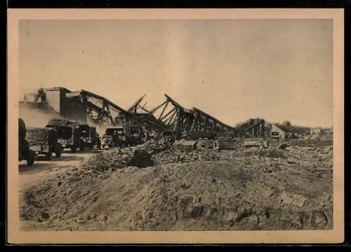 AK Les abords du pont de Maximiliansau, Panorama